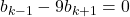 b_{k-1}-9 b_{k+1}=0